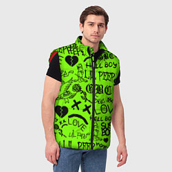 Мужской жилет Lil Peep кислотный паттерн, цвет: 3D-красный — фото 2
