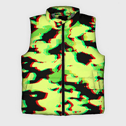 Мужской жилет Камуфляж зелёный глитч, цвет: 3D-светло-серый