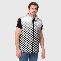 Мужской жилет Герб РФ клетка паттерн, цвет: 3D-красный — фото 2