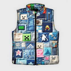Мужской жилет Minecraft на пэчворк джинсах