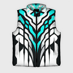 Мужской жилет Агрессивные чёрно-голубые полосы на белом фоне