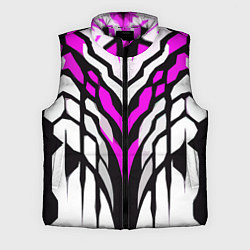 Мужской жилет Агрессивные чёрно-розовые полосы на белом фоне
