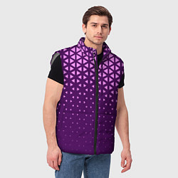 Мужской жилет Геометрический градиент - фиолетово-розовый, цвет: 3D-светло-серый — фото 2