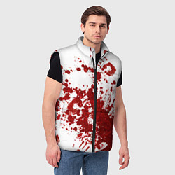 Мужской жилет Кровавые следы и отпечатки рук, цвет: 3D-черный — фото 2