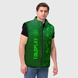 Мужской жилет Coldplay - green gradient по-вертикали, цвет: 3D-черный — фото 2