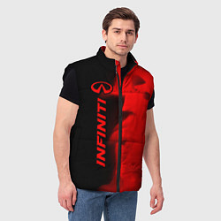 Мужской жилет Infiniti - red gradient по-вертикали, цвет: 3D-черный — фото 2