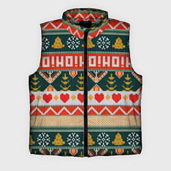 Мужской жилет Новогодняя вязанная текстура ho-ho, цвет: 3D-светло-серый