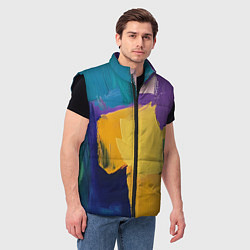 Мужской жилет Мазки красок, цвет: 3D-черный — фото 2