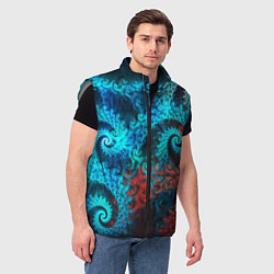 Мужской жилет Оптическая абстракция узор, цвет: 3D-светло-серый — фото 2