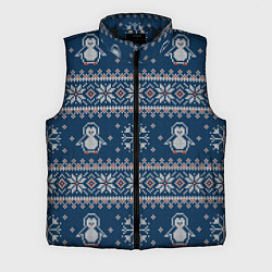 Мужской жилет Вязаный зимний узор с милыми пингвинами