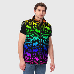 Мужской жилет Marshmello neon steel pattern, цвет: 3D-светло-серый — фото 2