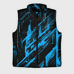 Мужской жилет Blue stripes on a black background, цвет: 3D-черный