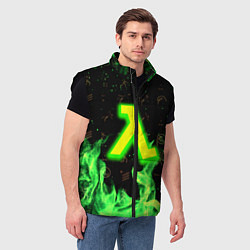 Мужской жилет Half life огонь зеленый, цвет: 3D-черный — фото 2