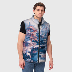 Мужской жилет Японская зима в сельской местности, цвет: 3D-черный — фото 2