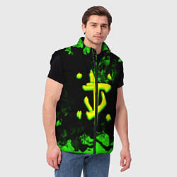 Мужской жилет Doom кислотное лого в огне, цвет: 3D-черный — фото 2