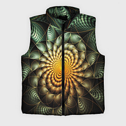 Мужской жилет Оптический узор фракталы, цвет: 3D-черный