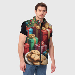 Мужской жилет Рождественское печенье, цвет: 3D-черный — фото 2