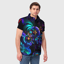 Мужской жилет Оптический фрактальный цветок, цвет: 3D-красный — фото 2