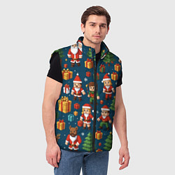 Мужской жилет Mintrcraft pattern новый год, цвет: 3D-черный — фото 2