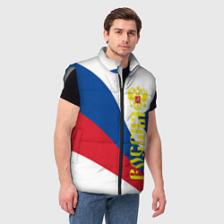 Мужской жилет Флаг России, паттерн, цвет: 3D-светло-серый — фото 2