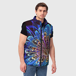 Мужской жилет Оптический цветок узор, цвет: 3D-черный — фото 2