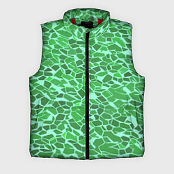 Мужской жилет Зелёные плитки на салатовом фоне