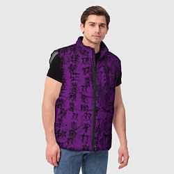 Мужской жилет Purple dragon - hieroglyphics, цвет: 3D-светло-серый — фото 2