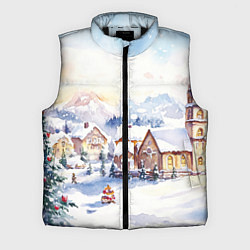 Мужской жилет Новогодний снежный город