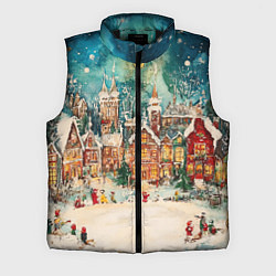 Мужской жилет Новогодний снежный город