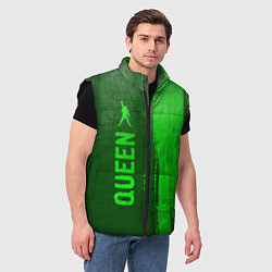 Мужской жилет Queen - green gradient по-вертикали, цвет: 3D-черный — фото 2