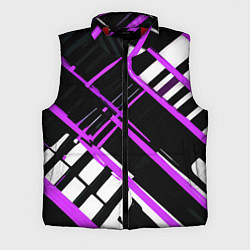 Мужской жилет Фиолетово-белые линии на чёрном фоне