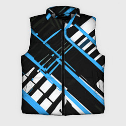 Мужской жилет Сине-белые линии на чёрном фоне
