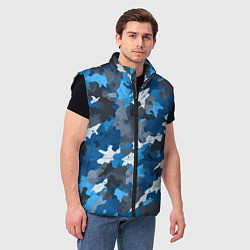 Мужской жилет Синий армейский камуфляж, цвет: 3D-черный — фото 2