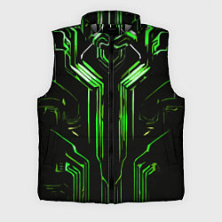 Мужской жилет Green stripes on a black background