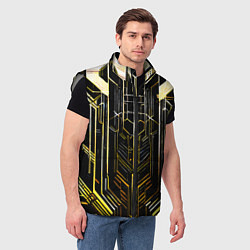 Мужской жилет Gold lines on a black background, цвет: 3D-светло-серый — фото 2