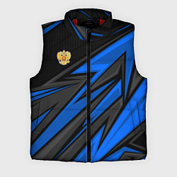 Мужской жилет Российский герб - Синий спорт, цвет: 3D-красный