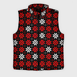Мужской жилет Red and white stars on a black background, цвет: 3D-красный
