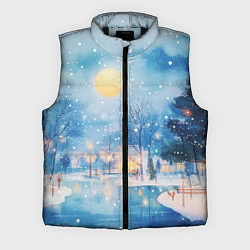 Мужской жилет Новогодняя атмосфера - акварель