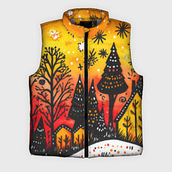 Мужской жилет Елочки на фоне оранжевого неба