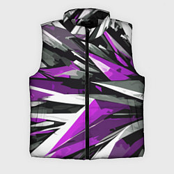 Мужской жилет Чёрно-фиолетово-белая абстракция