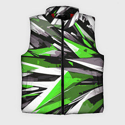 Мужской жилет Чёрно-зелёная-белая абстракция