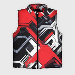 Мужской жилет Красно-белый техно паттерн