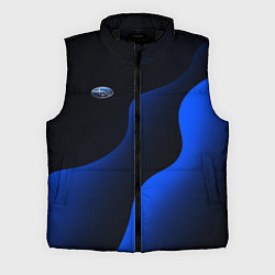 Мужской жилет Субару - синие волны, цвет: 3D-черный