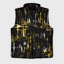 Мужской жилет Бело-жёлтая абстракция на чёрном фоне