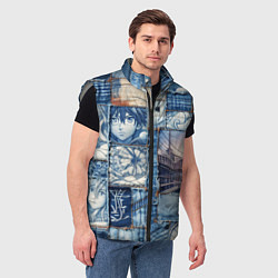 Мужской жилет Пэчворк с мотивами аниме, цвет: 3D-светло-серый — фото 2