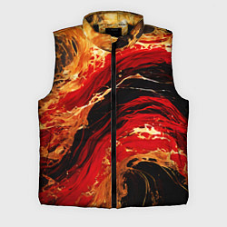Мужской жилет Красно-золотые брызги на чёрном фоне
