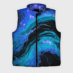 Мужской жилет Синие брызги на чёрном фоне