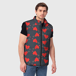 Мужской жилет Сердце со стрелой, цвет: 3D-черный — фото 2
