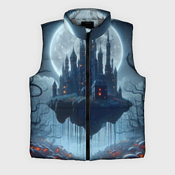 Мужской жилет Замок Дракулы и неоновые грибы - нейроарт фантазия