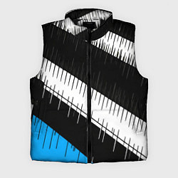 Мужской жилет Диагональные чёрно-белые полосы на синем фоне